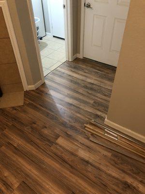 Laminate installation.