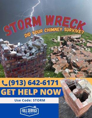 We Repair Chimney Storm Damages