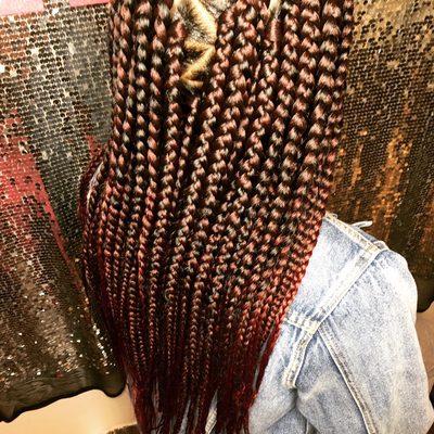 Large parts medium braids