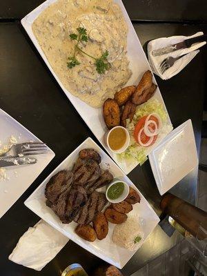 Above: Mushroom Chicken ($17), Below: Picanha ($25)