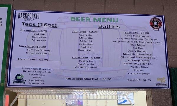 Beer menu! Nice selection and great prices. I'm definitely not mad about that!