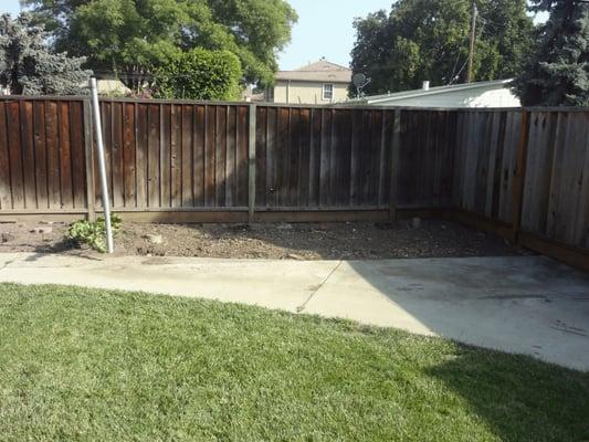 Cleaned up backyard minus deck (hauled away)