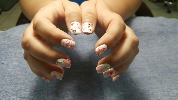 Valentine nails