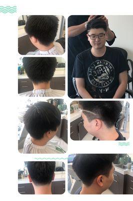 Men haircut before and after