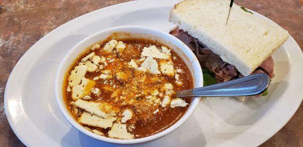 New Half soup and sandwich ( prime rib)