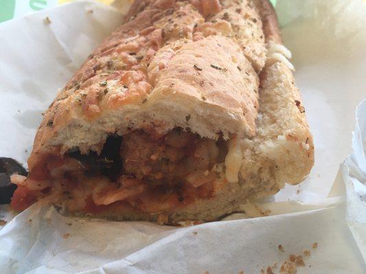 Meatball on Italian herb bread