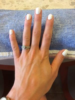 Sweet little gel mani. Done so right!