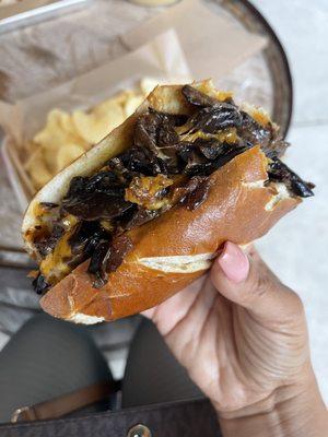 Mushroom "steak" and cheese