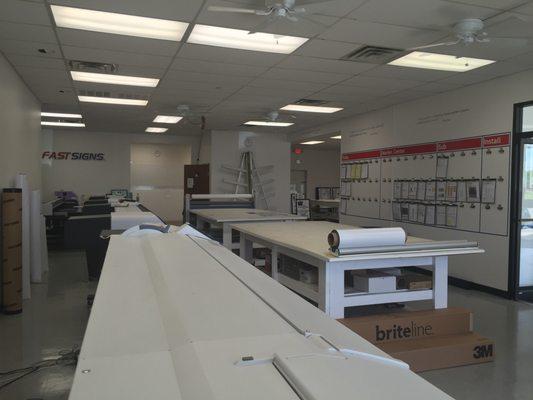 Production area at FASTSIGNS Carrollton