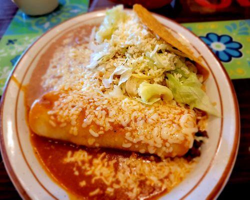 Taco & Enchilada Lunch with rice & beans