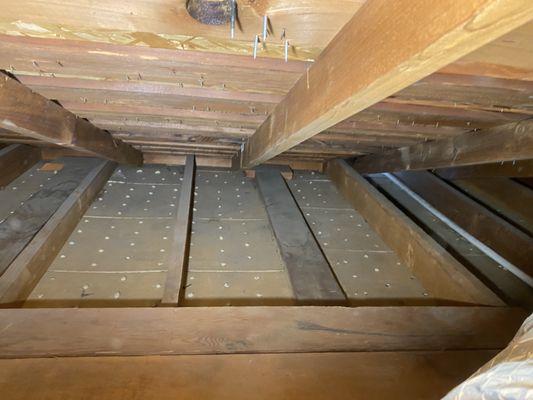 Cleaning and install new fiberglass insulation R38 and radiant barrier for attic in Altadena