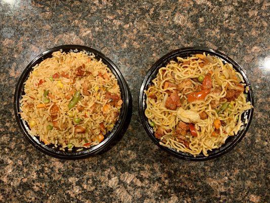 Chicken Hakka Noodles, Chicken Fried Rice