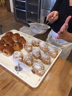 Chocolate croissants and almond croissants!