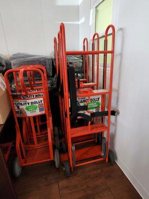 U-Haul appliance dolly, Furniture dolly, Utility dolly, Furniture Pads Rentals.