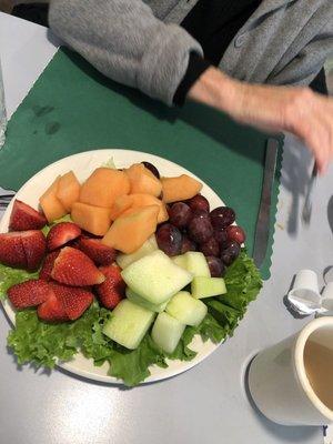 Breakfast large fruit plate   Why would you stand in line in Ferndale ?