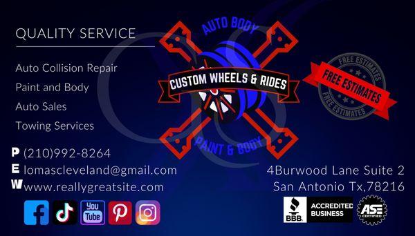 Custom business cards for 
 Auto Services or any business looking for professional business cards.