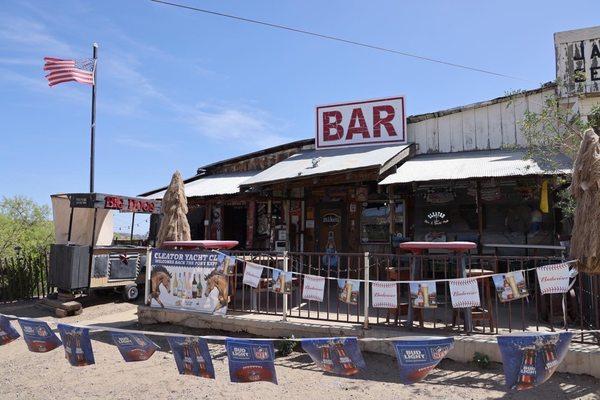 The front of the bar