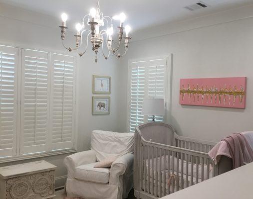 Plantation shutters in nursery