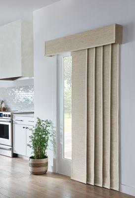 Natural shade sliding panel.