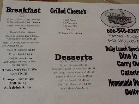 Breakfast and desserts, a bit of a mixed up menu