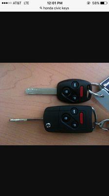 Honda remote keys