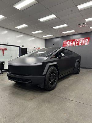 Cybertruck - Satin Black Wrap and Ceramic Tint