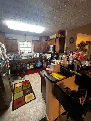 Kitchen before junk removal