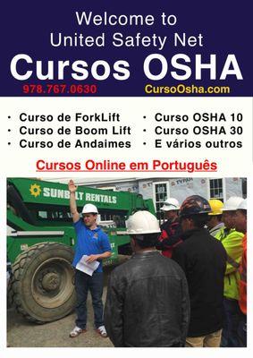 OSHA 10 Safety Training, English, Spanish and Portuguese. 978.767.0630