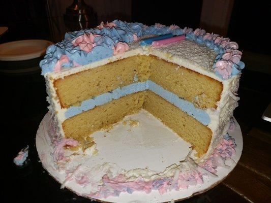 keto gender reveal cake