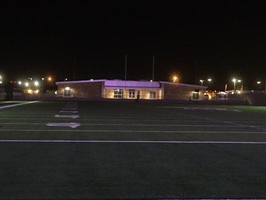 From the end zone looking south