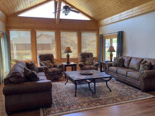 Cabin Living Room with 2 Queen Sofa Beds