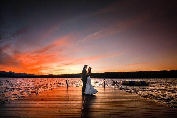 Sunset dance on the swim dock at Basin Harbor