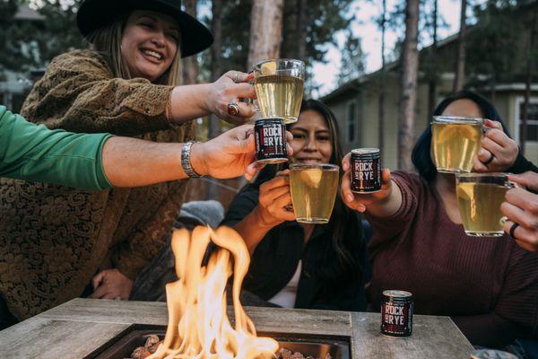 What better way to warm up than with loved ones, a warm fire and Crater Lake spirits?