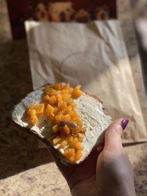 Squash and goat cheese toast