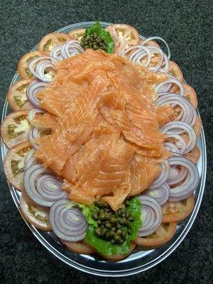 Smoke salmon platter