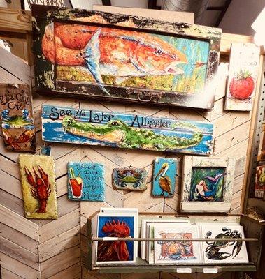 Art on Architectural Salvage by New Orleans artist, Paige DeBell