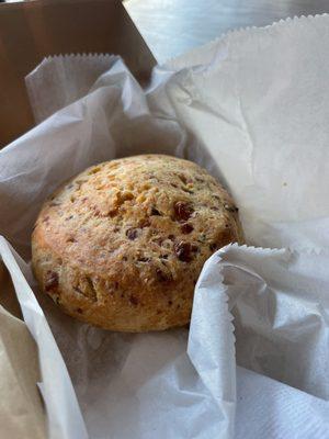 Cheddar and chive scone