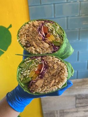 Vegan jerk jackfruit wrap