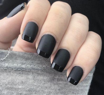 Example given of how I want the tips to be shiny and how the rest of the nail to be matte