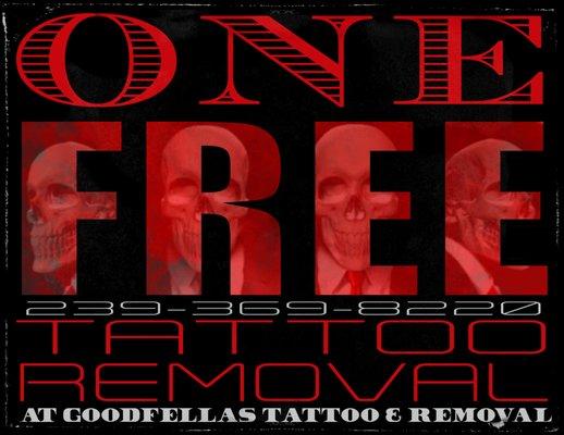 One Free Tattoo Removal Session - Restriction Apply