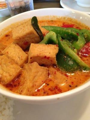 Panang curry, with tofu, hot.