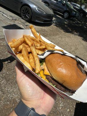 Cheeseburger and fries