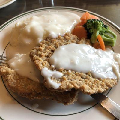 CHICKEN FRIED STEAK WITH MASHED POTATOES ! EXCELLENT