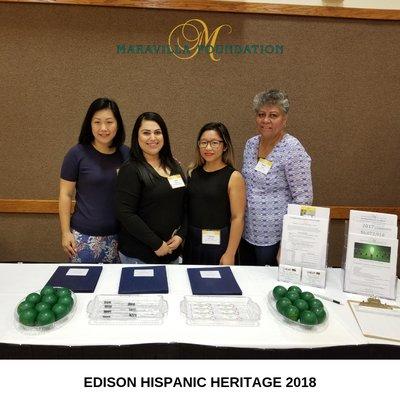 Our booth at the Edison Hispanic Heritage Month event (2018)