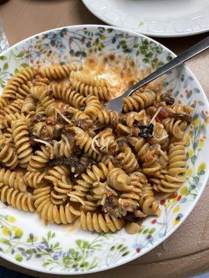 Pasta with mushroom ragú