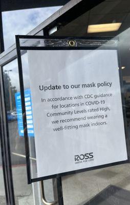 Update to our Mask Policy!