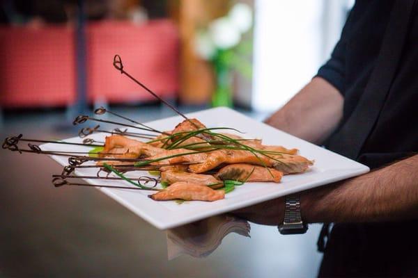 Salmon skewers!