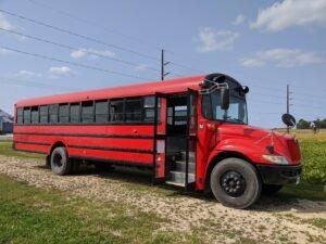 Red Party Bus Exterior