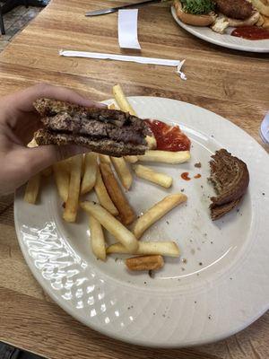 Patty melt with fries