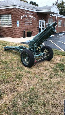 Retired war Canon on the front lawn